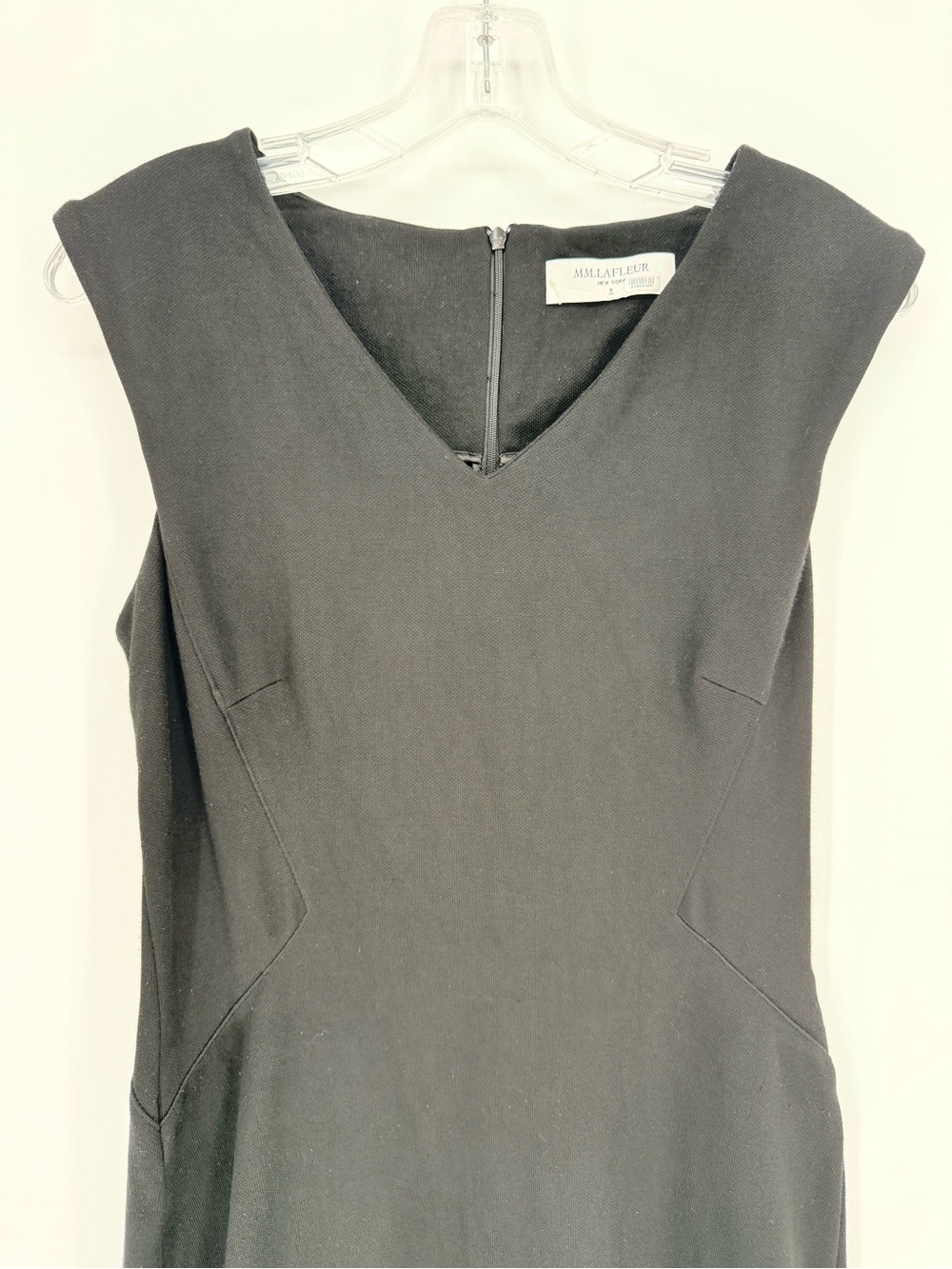 MM LaFleur The Evelyn Dress 8 Black Textured Ponte Quiet Luxury Corporate Core - Picture 5 of 12